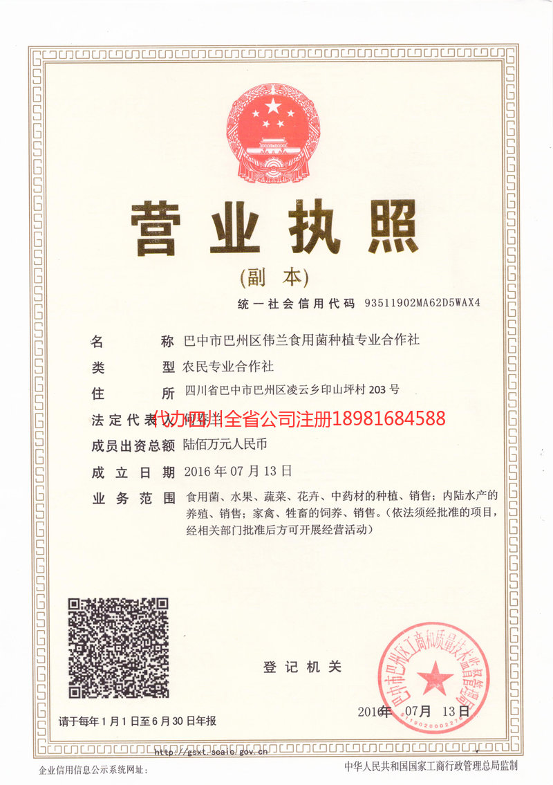 句容句容伟兰食用菌种植专业合作社